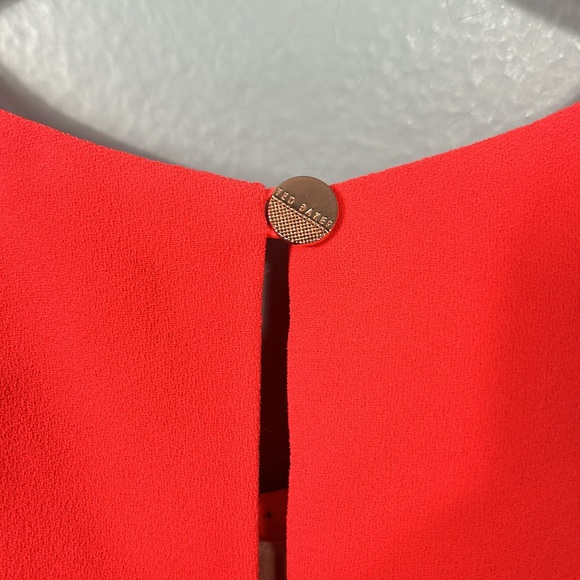 Ted Baker Coral Tie Front Crew Neck Sleeveless Top Office size 0 - Picture 4 of 8